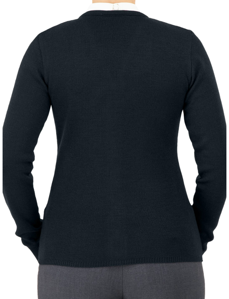 V-Neck Zip Navy Cardigan