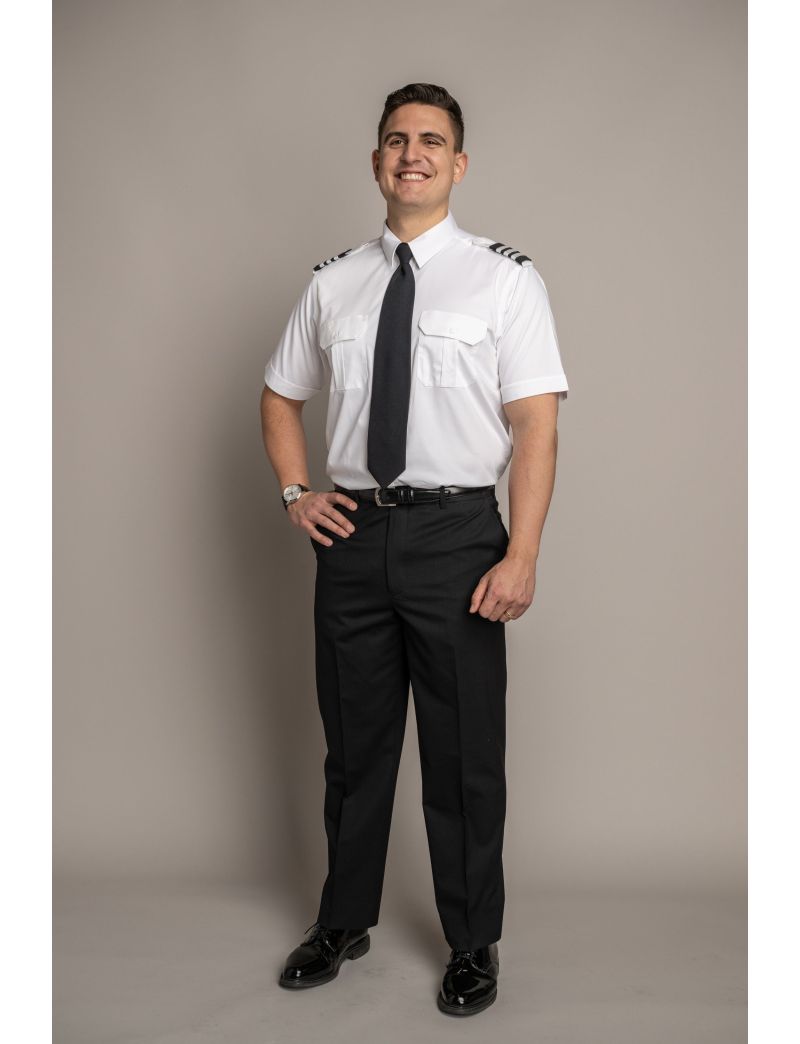 Austin Flat Front Regular Fit Tropical  Midnight Blue Pants
