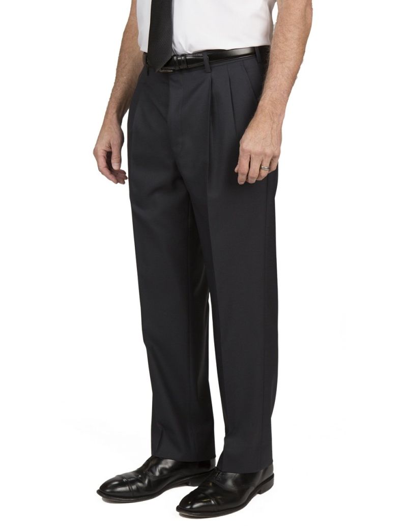 Bryce Pleated Relaxed Fit Tropical Gunsmoke Pants