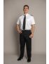 Austin Flat Front Regular Fit Sharkskin Midnight Blue Pants