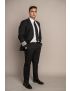 Cody Flat Front Slim Fit Tropical Jet Black Pants