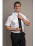 Enzo Flap Pocket Short Sleeve Bamboo Tapered Soft Collar Shirt