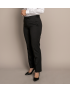 Charlotte Flat Front Comfort Waist Sharkskin Jet Black Pants