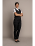 Charlotte Flat Front Comfort Waist Tropical Midnight Blue Pant