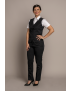 Charlotte Flat Front Comfort Waist Tropical Jet Black Pants