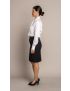 Straight Tropical Black Skirt w/Pocket
