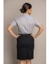 Straight Tropical Black Skirt w/Pocket