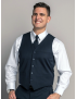Anthony Single Breasted Sharkskin Blue Vest