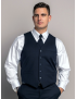 Anthony Single Breasted Sharkskin Blue Vest