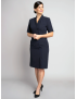 Short Sleeve Shawl Tropical Navy Dress