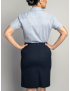 Straight Tropical Navy Skirt w/Pocket