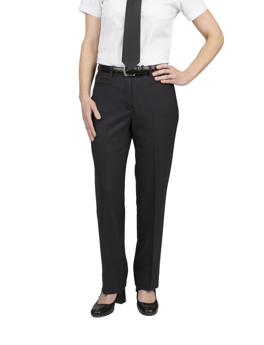 Melissa Flat Front Tropical Jet Black Pants