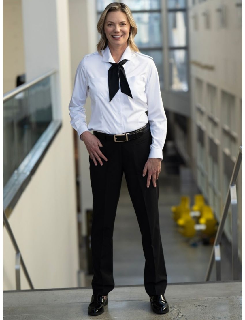Melissa Flat Front Tropical Jet Black Pants