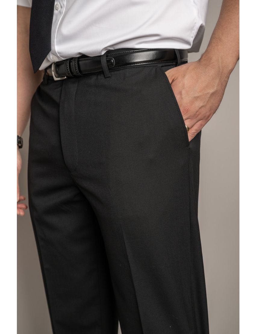 Austin Flat Front Regular Fit Sharkskin Midnight Blue Pants