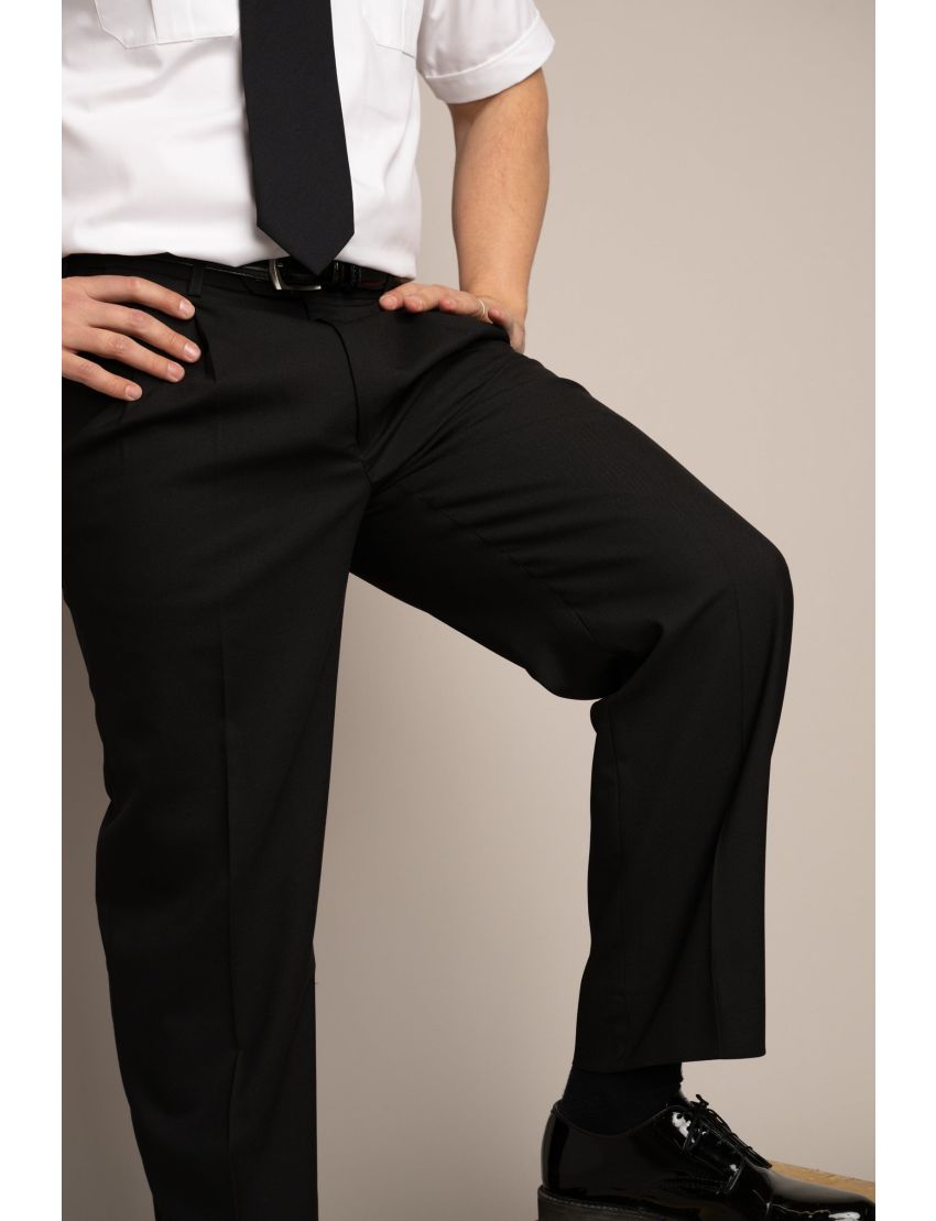 Bryce Pleated Relaxed Fit Sharkskin Gunsmoke Pants