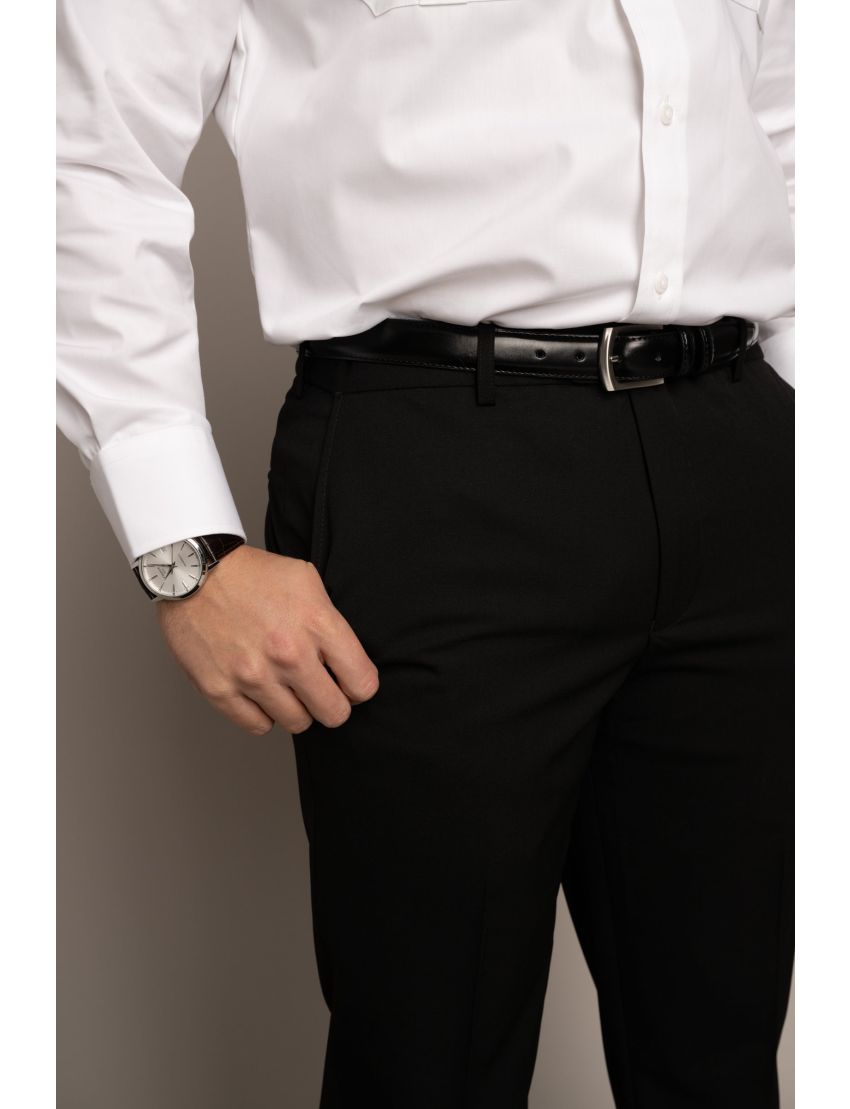 Cody Flat Front Slim Fit Sharkskin Gunsmoke Pants