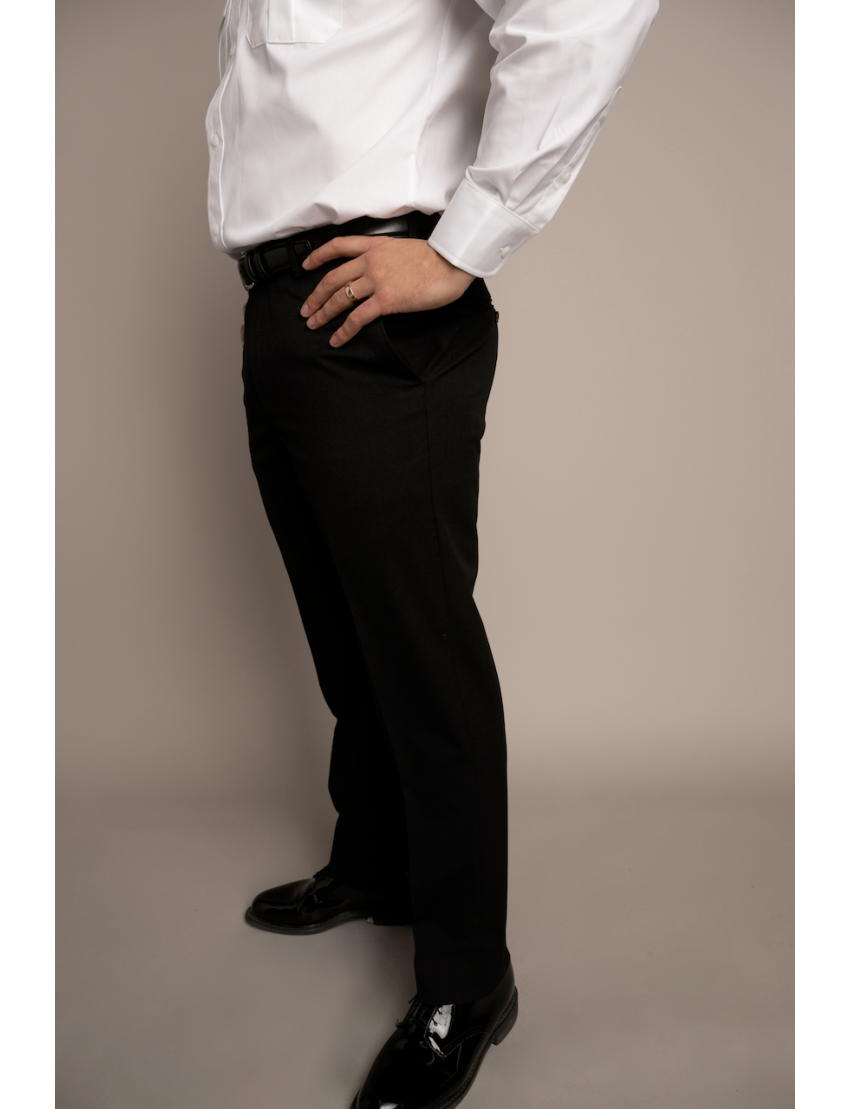 Cody Flat Front Slim Fit Sharkskin Jet Black Pants