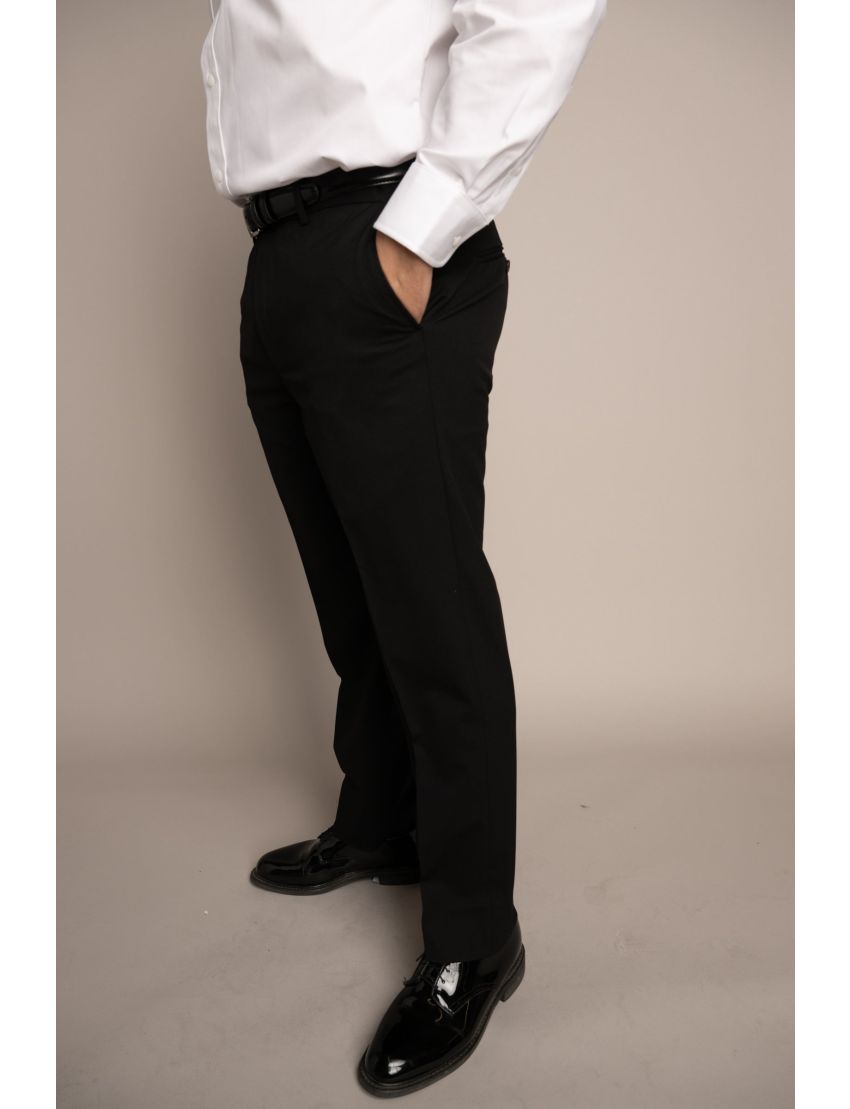 Cody Flat Front Slim Fit Tropical Jet Black Pants