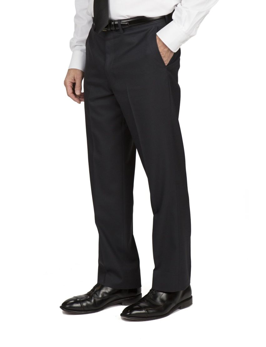 Cody Flat Front Slim Fit Sharkskin Jet Black Pants