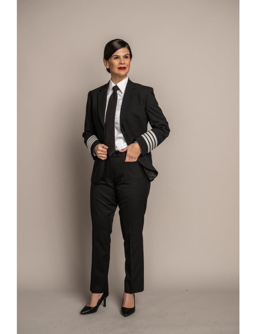 Melissa Flat Front Tropical Midnight Blue Pants