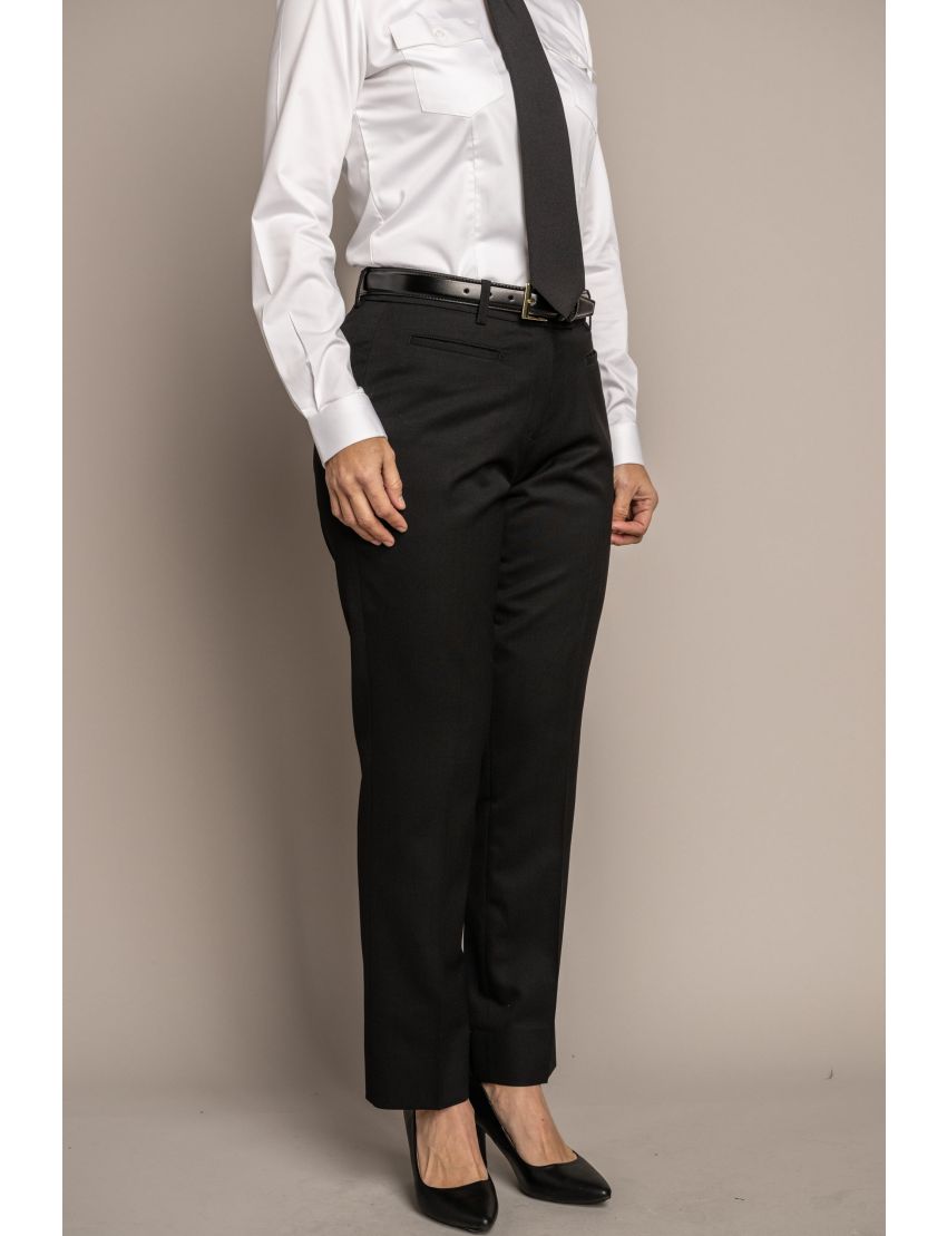 Melissa Flat Front Sharkskin Gunsmoke Pants