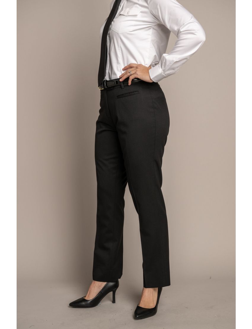 Melissa Flat Front Sharkskin Gunsmoke Pants