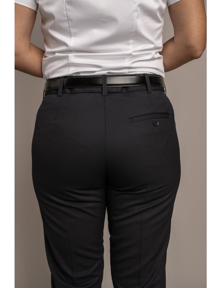 Charlotte Flat Front Comfort Waist Tropical Gunsmoke Pants