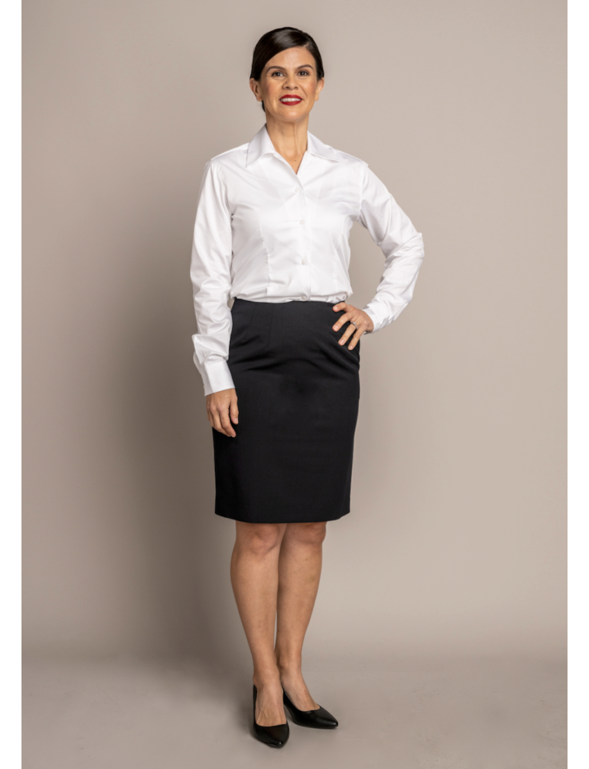 Straight Tropical Black Skirt w/Pocket