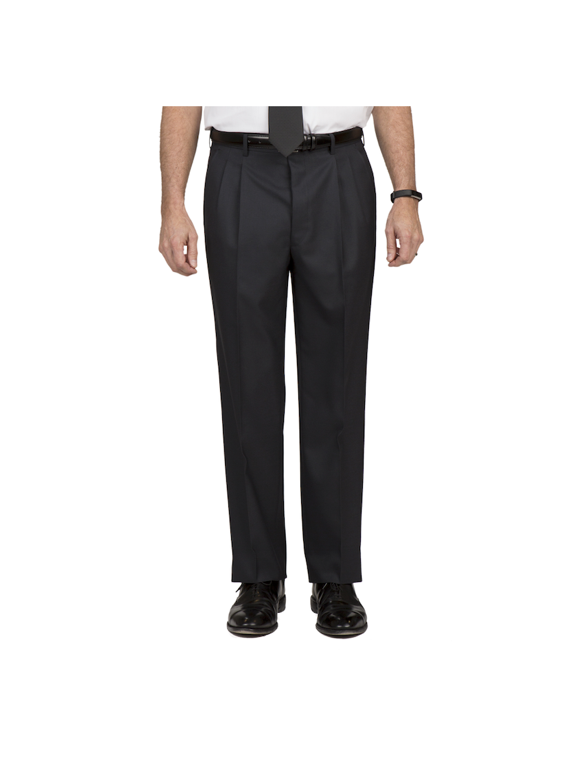 Bryce Pleated Comfort Fit Non Wool Navy