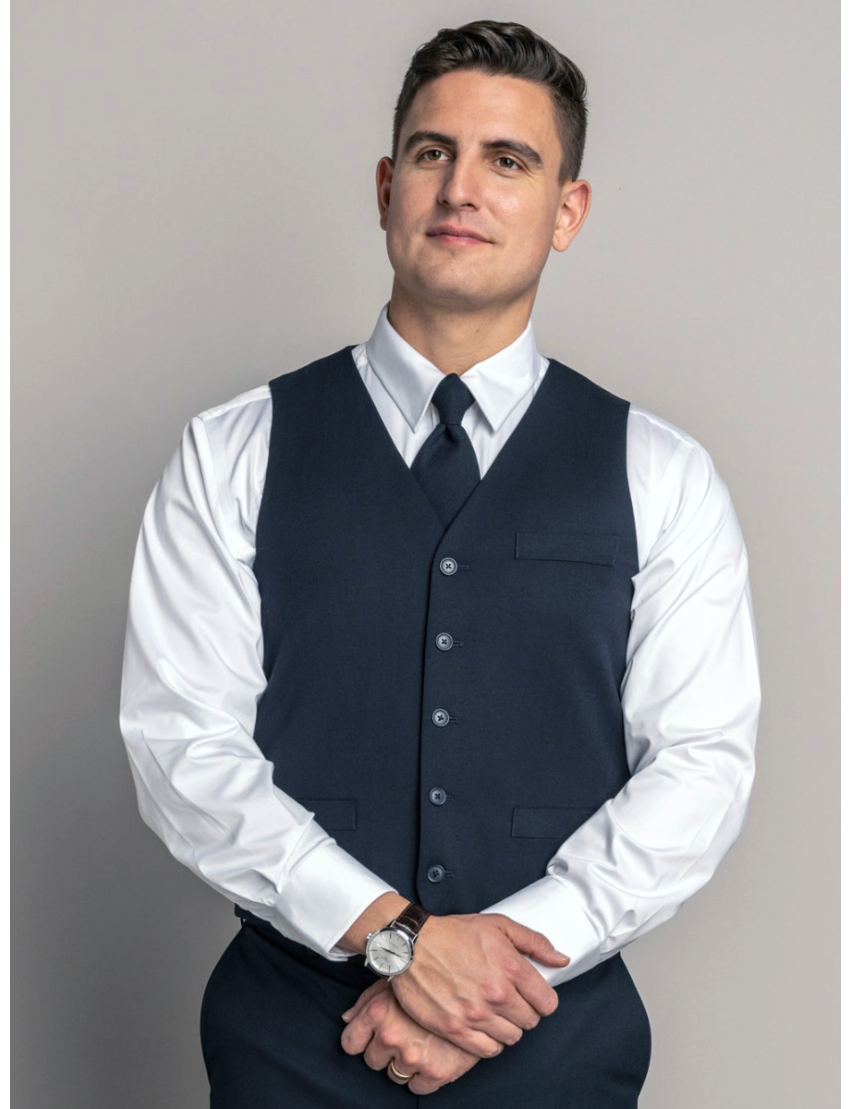 Anthony Single Breasted Sharkskin Admiral Blue Vest