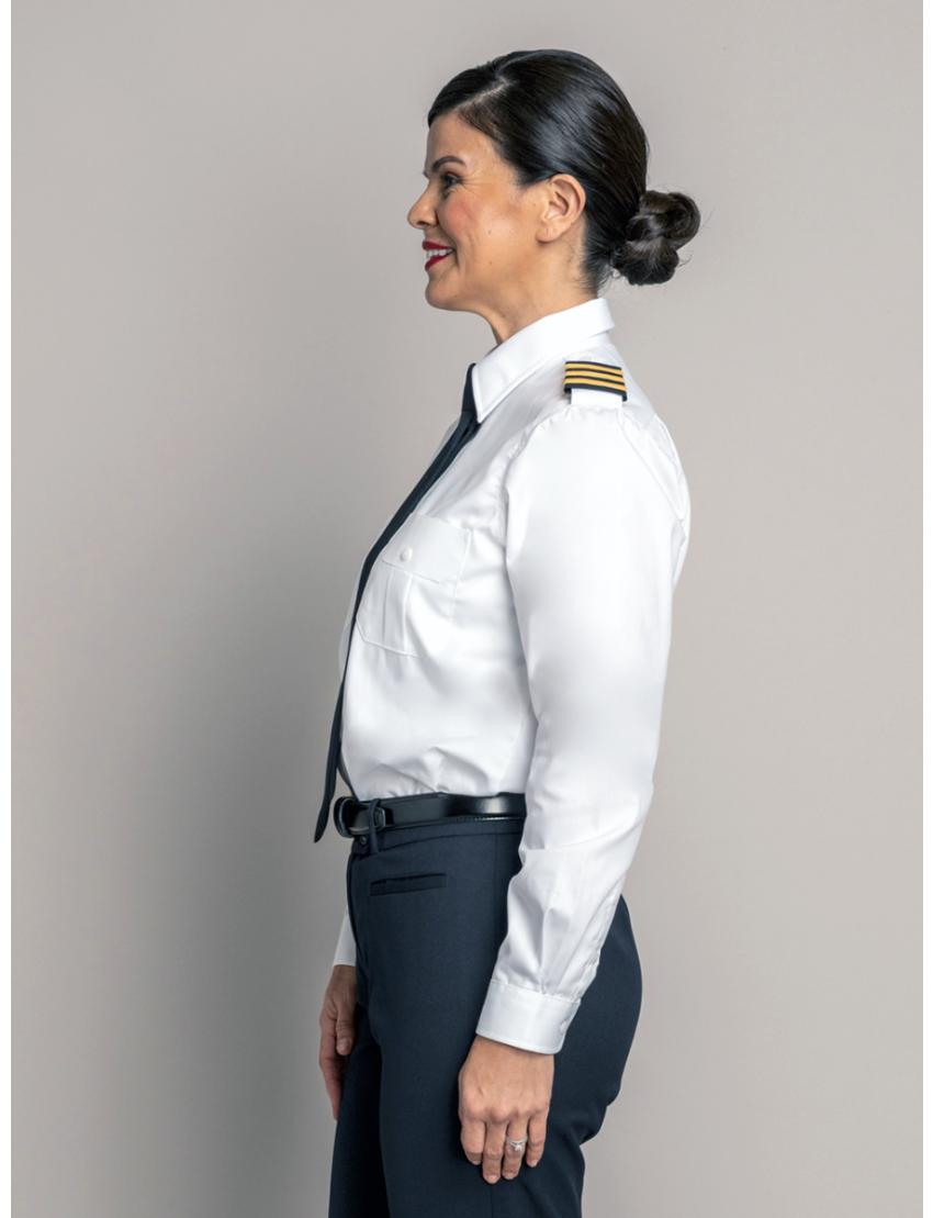 Jayne Open Pocket Long Sleeve Shirt w/Eyelet