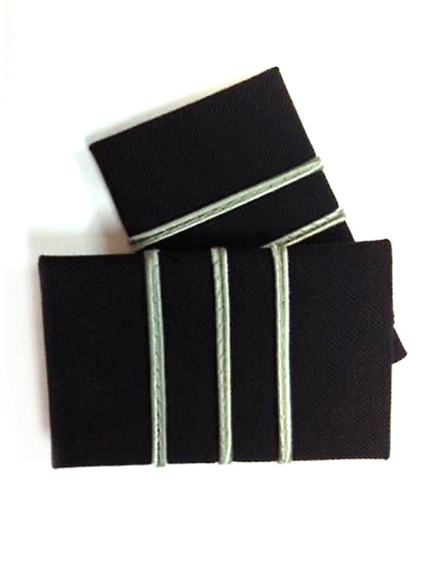 Silver Nylon Piping Black Velcro Epaulets